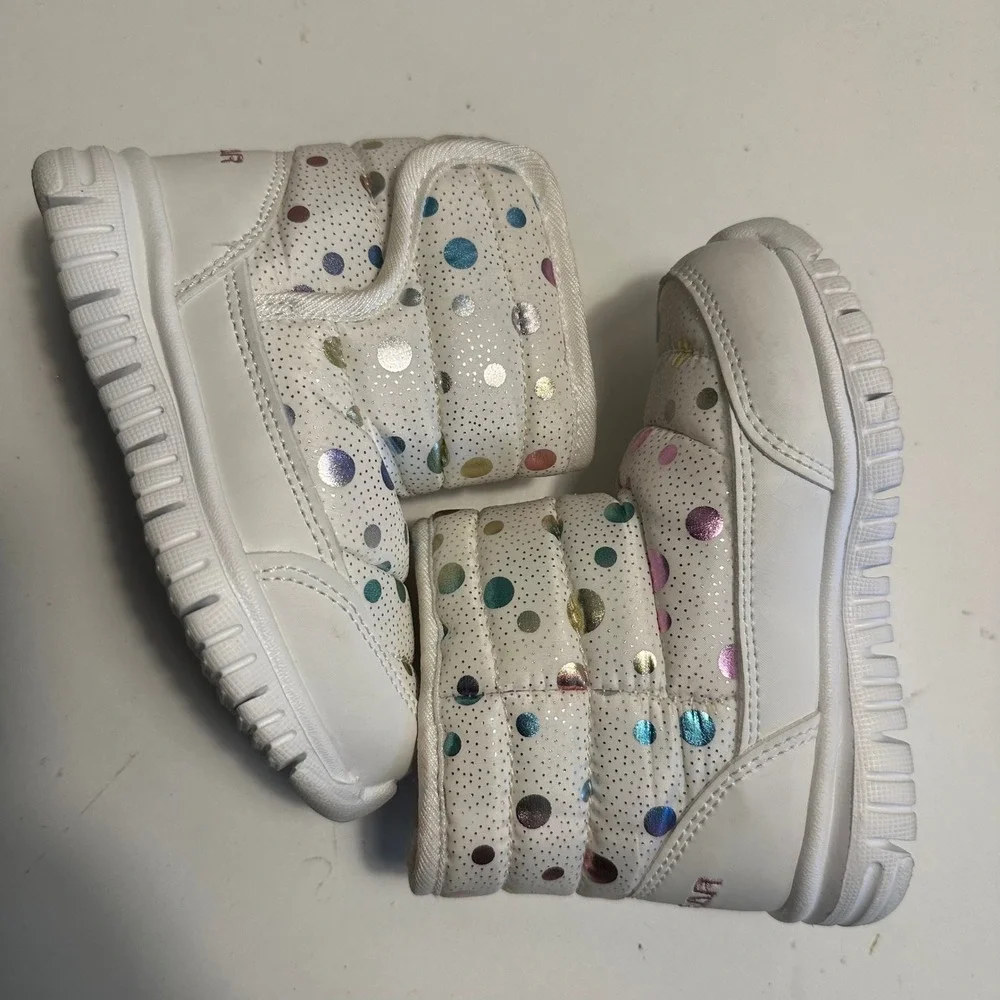 HOBI BEAR Toddler Kids Snow‎ Boots Winter Warm Padded Multicolor Dot Design